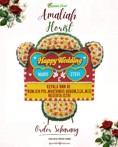 Karangan Papan Bunga Pernikahan di Ciburial
